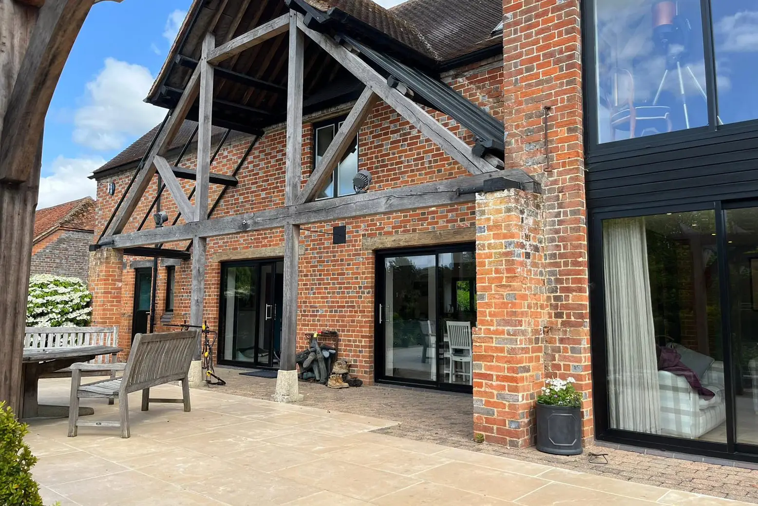 Jet Black Origin Sliding Doors & Windows for Thatcham Renovation