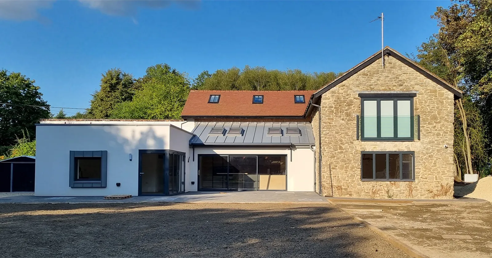 Anthracite Grey Bifolds, Sliding Doors & Spitfire Front Door for Renovation in Burcot